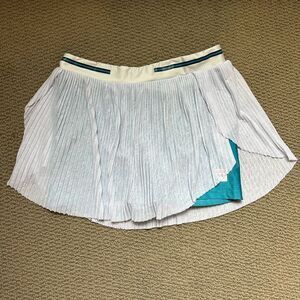 Fila White and Teal Pleated Skirt